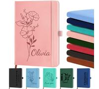 GBVllexuii Personalised Notebook Custom Leather Notebook Customised Name Text Logo Image Notebooks Daily Journal for Writing Student Teacher Office Business Birthday Gift
