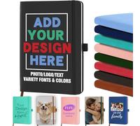 GBVllexuii Personalised Notebook Custom Leather Notebook Customised Name Text Logo Image Notebooks Daily Journal for Writing Student Teacher Office Business Birthday Gift