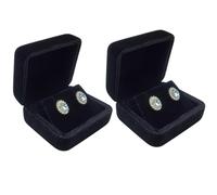 GBYAN 2 Pieces Velvet Earring Box,Stud Earring Gift Box,Jewelry Display Case for Proposal,Engagement,Wedding and Birthday,Black