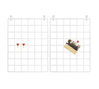 GBYAN Wall Grid 2 Pack Wire Notice Board Memo Panel with Accessories Wall Organizer Decoration for Home, Office and Kitchen