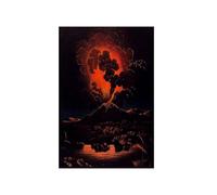 GBYangPJia big wall art Eruption of Mount Etna at night; people in a boat in the foreground. Aquatint by F. Weber after A. d'Anna, ca. 1820. vertical canvas wall art 58X90cm Unframed