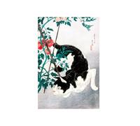 GBYangPJia vintage art Cat with Tomato Plant (1931) print in high resolution by Hiroaki Takahashi. large canvas wall art 30X40cm Unframed