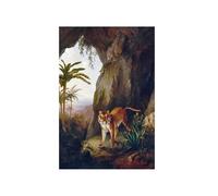 GBYangPJia vintage art print Tiger in a Cave (ca. 1814) painting in high resolution by Jacques-Laurent Agasse. famous picture artwork mural 50X70cm Unframed