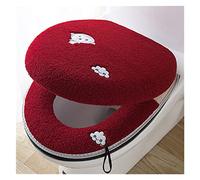 GBYJYMQTZ Toilet Seat Mat Set Bathroom Universal 2pcs/set Cushion+lid Cover Warm Soft Washable Closestool Seat Case Winter Pad Bidet Mats(Monkey red covers)