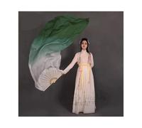 GBYUHAIJUN Belly Dance Fan,Silk Dance Fan Dyed Pure Natural Silk Fan Veils For Women Belly Dance Performance Costumes And Accessories A Pair(I,XL)