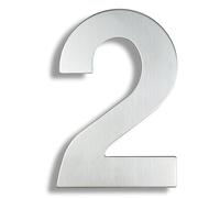 GBYUHAIJUN House Numbers Plaques,House Numbers 15/20/30cm 304 Stainless Steel Apartment Door Numbers Floating Exterior House Number Home Outdoor(No. 2 Silver,30cm)