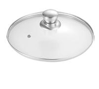 GBYUHAIJUN Pan Lid,Pan Lids Round Tempered Glass Pot Lid Stainless steel Rimmed Pan Lid Spill Shatter-Proof Chef Glass Cover for Versatile Home Cooking Pan(16cm)