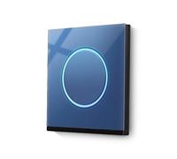 GBYUHAIJUN Touch Light Switch,Smart Light Switches 2 Pcs Luxury Wall Light Touch Point Switch Universal Standard Lighting 1 Gang 1 Way Switch Tempered Glass Switching Power Supply(Blue)