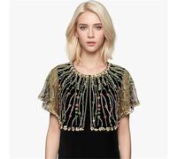 GBYUHAIJUN Women's 1920s Shawl Wraps,Vintage Lace Beaded Shaw Elegant Shiny Sequin Shoulder Shawl Fashionable Hollow Out Beaded Luxury Dress Accessory Stylish Fashion(Color)
