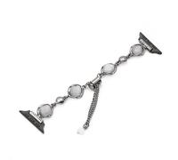 GBZHMCASE Crystal Cat's Eye Stone Watch Band Compatible with iWatch 42mm 41mm 40mm 38mm, Women's Bracelet Strap for iWatch Series 9 8 7 6 5 4 3 2 1 SE(Black,44mm(4~6S/SE))