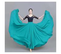 GBZIJIE Ballet Skirt Adult Elastic Degree Chiffon Skirt Ballet Belly Dance Women Gypsy Double-layer Long Skirts Dancer Practice Wear Stage Performance(Lake green,L Length 95cm)