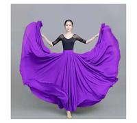 GBZIJIE Ballet Skirt Adult Elastic Degree Chiffon Skirt Ballet Belly Dance Women Gypsy Double-layer Long Skirts Dancer Practice Wear Stage Performance(Purple,L Length 95cm)