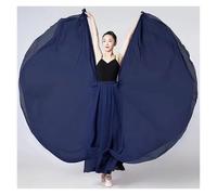 GBZIJIE Ballet Skirt Adult Elastic Degree Chiffon Skirt Ballet Belly Dance Women Gypsy Double-layer Long Skirts Dancer Practice Wear Stage Performance(Blue1,L Length 95cm)