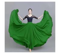 GBZIJIE Ballet Skirt Adult Elastic Degree Chiffon Skirt Ballet Belly Dance Women Gypsy Double-layer Long Skirts Dancer Practice Wear Stage Performance(Deep green,L Length 95cm)
