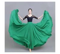 GBZIJIE Ballet Skirt Adult Elastic Degree Chiffon Skirt Ballet Belly Dance Women Gypsy Double-layer Long Skirts Dancer Practice Wear Stage Performance(Light green,L Length 95cm)