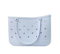 GBZIJIE Beach Bags for Women Sandproof Durable Waterproof Beach Bag Storage Baskets Summer Rubber Tote Solid Color Jelly Bags Sundries Organizer(White)