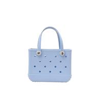 GBZIJIE Beach Bags for Women Sandproof EVA Waterproof Summer Storage Basket Mini Beach Bag Women Shopping Picnic Rubber Jelly Tote Purses(Light blue)
