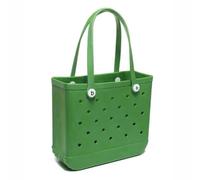GBZIJIE Beach Bags for Women Sandproof M/L/XL Fashion Beach Bags EVA Rubber Waterproof Storage Baskets Travel Shopping Handbag Women(Green,XL 47x33x24cm)