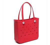 GBZIJIE Beach Bags for Women Sandproof M/L/XL Fashion Beach Bags EVA Rubber Waterproof Storage Baskets Travel Shopping Handbag Women(Red,M 27x10x21cm)