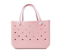 GBZIJIE Beach Bags for Women Sandproof Mini Childs Beach Rubber Tote Bags XL L M Size EVA Waterproof Summer Storage Basket Women Shopping Bag Kid(Pink,L)