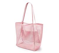 GBZIJIE Beach Bags for Women Sandproof Summer Beach Bag With Pocket Towel Mesh Durable Travel Ladies Handbag Toy Organizer Waterproof Lingerie(Pink)
