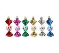 GBZIJIE Christmas Tree Decorations,Christmas Baubles 6pcs/box Candy Icicle Christmas Tree DIY Ornaments Xmas Gifts Christmas Ball Decoration For Home Navidad(Colors1)