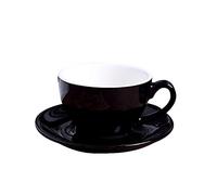 GBZIJIE Coffee Cup Set,Cups and Saucers 220ML Modern Ceramic Coffee Cup Set Simple Cappuccino Cups For Latte Mocha Coffee Cup With Saucer(Black)