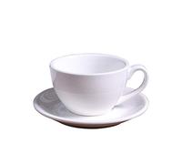 GBZIJIE Coffee Cup Set,Cups and Saucers 220ML Modern Ceramic Coffee Cup Set Simple Cappuccino Cups For Latte Mocha Coffee Cup With Saucer(White)