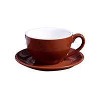 GBZIJIE Coffee Cup Set,Cups and Saucers 220ML Modern Ceramic Coffee Cup Set Simple Cappuccino Cups For Latte Mocha Coffee Cup With Saucer(Brown)