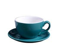GBZIJIE Coffee Cup Set,Cups and Saucers 220ML Modern Ceramic Coffee Cup Set Simple Cappuccino Cups For Latte Mocha Coffee Cup With Saucer(Lake blue)