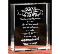 GBZRJ Thank You Appreciation Gifts for Women/Men, Employee Appreciation Gifts, Gratitude Gift for Coworker Staff Volunteer, K9 Crystal Plaque Thank You Gift Signs Office