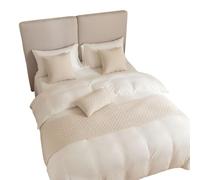 GBZXANG Simple diamond pattern bedside towel bed flag for hotel bed and breakfast(Beige,45 * 45cm pillowcase)