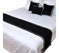 GBZXANG Velvet Bed Runner Solid Bed Spread Cover Home Hotel Decoration Pillow Cases(Black,40x210cm)