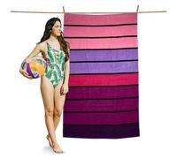 GC GAVENO CAVAILIA 1 Pk Striped 500 GSM Beach Towels Large, 100X180cm | Lightweight Fast Drying Large & Absorbent Beach Towel, Extra Large Beach Towels For Pool, Camping & Holiday, Pink