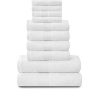 GC GAVENO CAVAILIA 10-Piece Towel Bale Set - Soft & Absorbent 450 GSM Bathroom Towels - Includes 2 Bath Towels, 4 Hand Towels, 4 Face Cloths - Premium Quality, Machine Washable - White