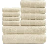GC GAVENO CAVAILIA 10-Piece Towel Bale Set - Soft & Absorbent 450 GSM Bathroom Towels - Includes 2 Bath Towels, 4 Hand Towels, 4 Face Cloths - Premium Quality, Machine Washable - Cream
