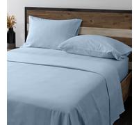 GC GAVENO CAVAILIA 100% Brushed Cotton Single Bed Flannelette Sheet Set, Thermal Soft Single Bed Sheets, (Full Set - Fitted Sheet + Flat Sheet + Pillowcase) Blue Bedding