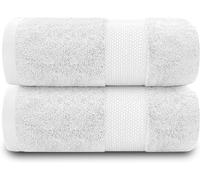 GC GAVENO CAVAILIA 100% Egyptian Cotton Towels Wash Cloths For Body, 700 GSM Super Jumbo Bath Sheets, Pack of 2 Instant Drying Highly Absorbent XL Bath Towels Bathroom Essentials, White