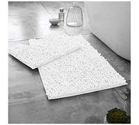 GC GAVENO CAVAILIA 100% Microfiber Toilet Rug Set, Loop Bath Mat Non Slip, Pedestal Mats For Bathroom, White, Regular (678588)