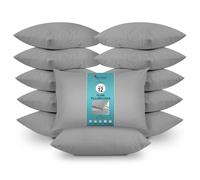 GC GAVENO CAVAILIA 12 Pairs Microfiber Pillowcases - Plain Dyed Housewife Style - Soft, Breathable & Durable - Fade, Wrinkle & Shrink Resistant - Machine Washable - Standard Size (75x50 cm) - Grey