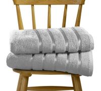 Gc Gaveno Cavailia 2 Piece Kensington Jumbo Bath Sheet 80X170 Silver 500 Gsm Quick Dry & Water Absorbent Towel