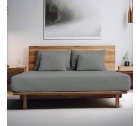 GC GAVENO CAVAILIA 200 Thread Count Double Bed Sheets Fitted- 100% Egyptian Cotton Fitted Sheet- Easy Care Bottom Sheet- Grey