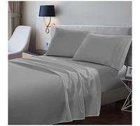 GC GAVENO CAVAILIA 200 Thread Count Flat Sheets Single- 100% Egyptian Cotton Bed Sheets- Super Soft Hotel Quality Bedding- Grey