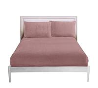 GC GAVENO CAVAILIA 25cm Deep Fleece Fitted Sheet Super King - Soft 100% Polyester Teddy Bear Bedding - Warm & Cozy Elastic Corner Bottom Sheets Pink - Fluffy Super King-Size Bed Sheet, 182x203cm