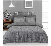 GC GAVENO CAVAILIA 2Pc Single Bed Nordic Style Duvet Cover Set, Plaid Geometric Triangle Comforter Bedding Cover Set, Soft Breathable Quilt bed Set, Charcoal