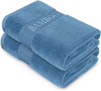GC GAVENO CAVAILIA Large Bath Towel Bamboo Towels 2 Pack (70x120cm) - Highly Absorbent Quick Dry Towels (40% Cotton, 60% Bamboo) - Washable Bathroom Towel Blue - 500 GSM