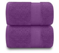 Gc Gaveno Cavailia 2Pk Miami Jumbo Bath Sheet 100X180 Purple 700 Gsm Quick Drying & Super Absorbent Jumbo Bath Sheet Set