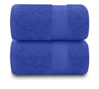 Gc Gaveno Cavailia 2Pk Miami Jumbo Bath Sheet 100X180 Royal Blue 700 Gsm Quick Drying & Super Absorbent Jumbo Bath Sheet Set