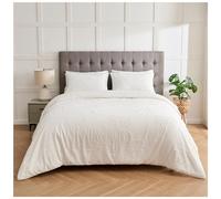3D Embossed Stirling Heart Duvet Cover Set GAVENO CAVAILIA White Single