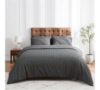 Gc Gaveno Cavailia 3D Embossed Duvet Set Truro Triangle King Charcoal Reversible Geometric Plain Comforter Cover